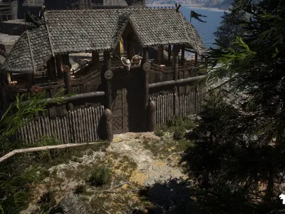 Medieval Nordic Viking Castle Environment Low-poly 3D model