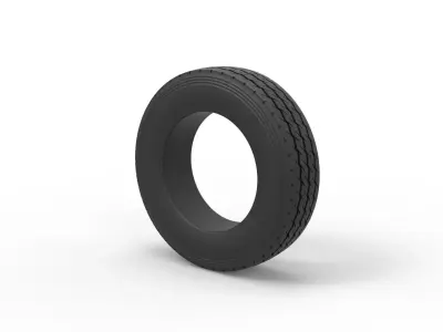 Semi truck tire 13 Scale 1 to 25 3D print model