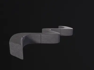 Modern Outdoor Bench 3D Model Low-poly 3D model purchase