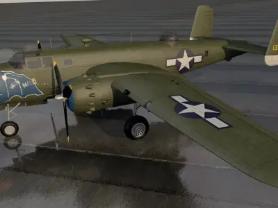 North American B-25D-1 Mitchell Strafer 3D model