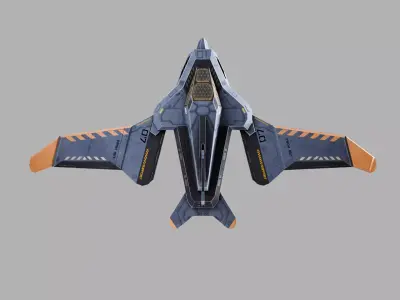 Game-Ready Spaceship with low poly count Low-poly 3D model
