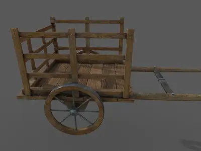 Small Cart 3D model Low-poly 3D model