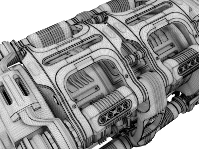 engine Low-poly 3D model