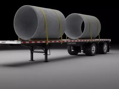  Flatbed Trailer Fontaine 3D model