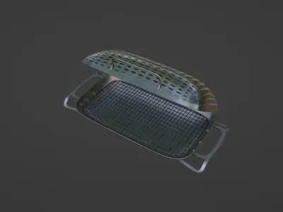 Grilling and BBQ utensils Grill Basket Low-poly 3D model