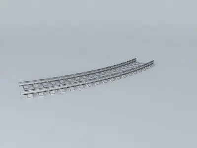 Eco Rail Track Short Curve Concrete Sleepers Free 3D model
