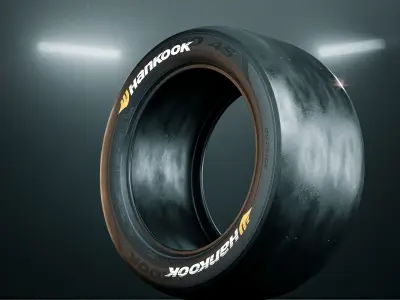 Racing Slick Tires - 7 pack Low-poly 3D model