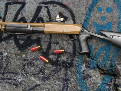 Benelli M3A1 Pack - ADF Combat Shotgun System - Game Asset Low-poly 3D model