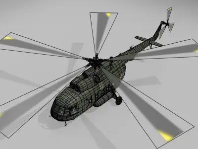 Mil mi 8 low poly animated Low-poly 3D model