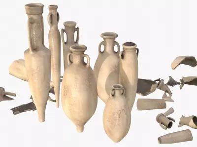 Amphora - Sand Terracotta Low-poly 3D model
