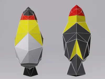 Low Poly Bird 3D model polygonal birds Low-poly 3D model