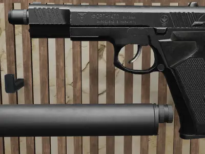 Fort-14 Pistol Low-poly 3D model