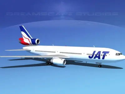 Douglas DC-10 JAT 3D model