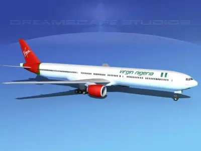 Boeing 777-300 MP Virgin Nigerian 3D model