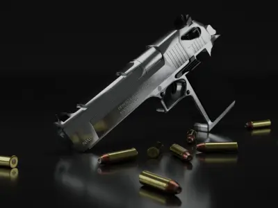 Desert Eagle PBR Model caliber 50 AE Low-poly 3D model