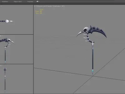 Cartoon iron sickle - grim Reaper  Low-poly 3D model