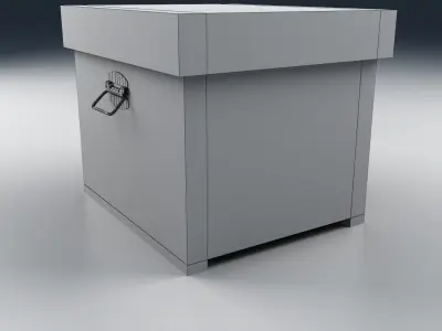 Old Wooden Box White Low-poly 3D model