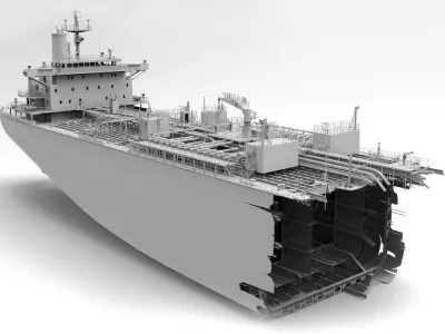 Shipwreck broken tanker 3D model