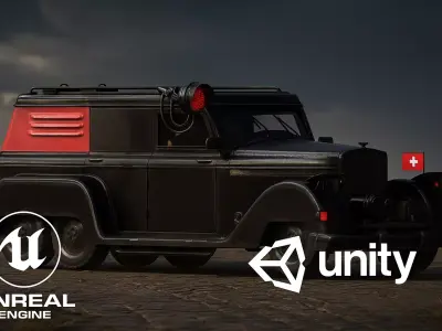 WW2 Armored officers Car 6x6  Military Vehicle  Game Ready  PBR Low-poly 3D model