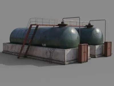 Diesel Refueling depot tank Free low-poly 3D model