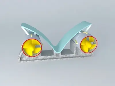 Group-engines chair with two tanks Free 3D model