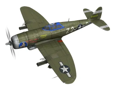 Republic P-47D Thunderbolt - Raid Hot Mama 3D model