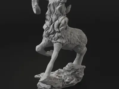 goat statue Free 3D print model