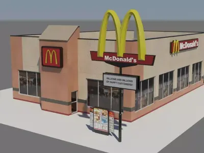 McDonalds Restaurant Low-poly 3D model