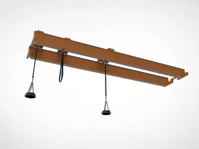 overhead crane equipped with a magnetic lifting system 3D model