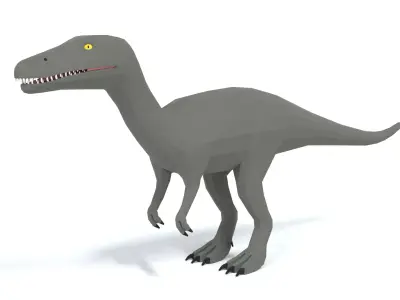 Low Poly Cartoon Baryonyx Dinosaur  Low-poly 3D model