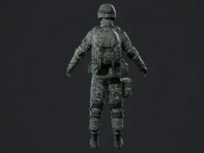 Chinese Soldier Special Forces Military Low-poly 3D model