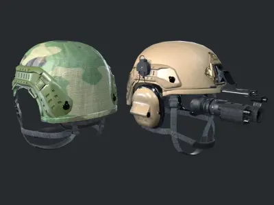 Military helmet game ready 3D model Low-poly 3D model