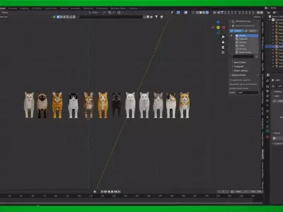 Cats Pack Free 3D model