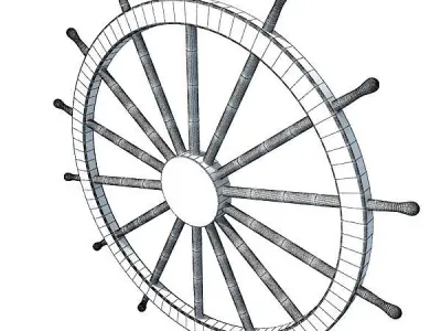 Ship Steering Wheel 3D model