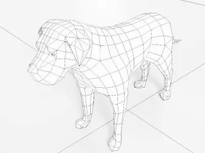 English mastiff Dog low poly 3d model  Low-poly 3D model