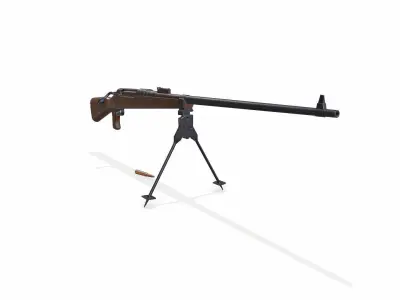Mauser Tankgewehr T Gewehr M1918 Anti Tank Rifle Low-poly PBR Low-poly 3D model