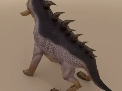Creature dog with spikes Low-poly 3D model
