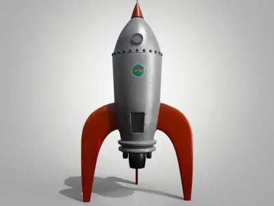 Spaceship and UFO Low-poly 3D model