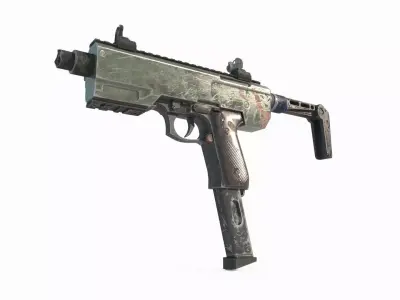 Future sci-fi wasteland style submachine gun 3D model