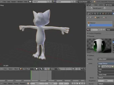 cat cartoon low poly Low-poly 3D model