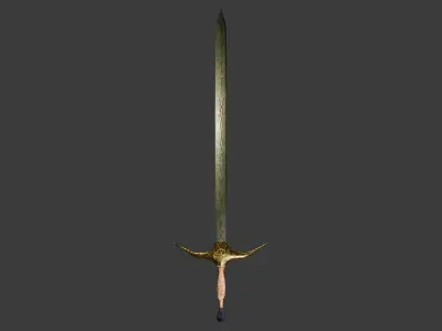 high Details Low-Poly sword- 876 Polygons  Low-poly 3D model