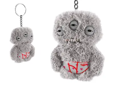 Fuggler Ugly Monster Keyring Fur for Maya 3D model