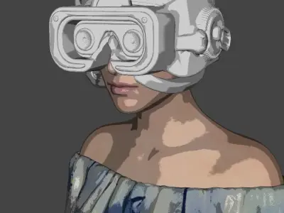 MG3-092023 Cyberpunk Headset 3D print model