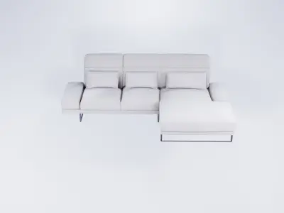 Low Poly Outdoor Corner Sofa - Garden Lounge Sectional 3D model