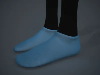 Blue Socks Style 2 Low-poly 3D model