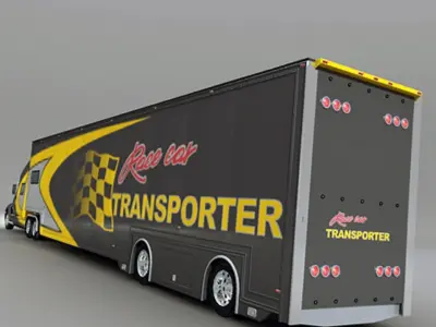 RACE CAR TRANSPORTER 3D model