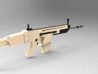SCAR H Assault Rifle Free 3D model