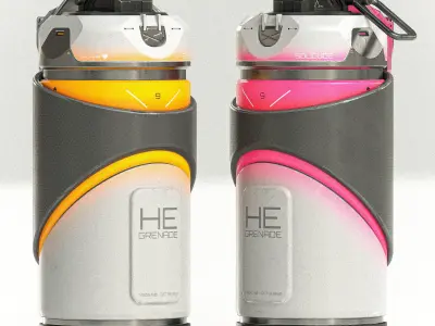 Sci-fi Grenade V9 PBR Low-poly 3D model