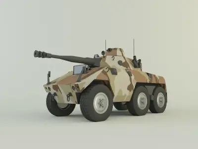 EE-9 Cascavel military vehicle 3D model