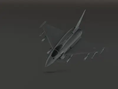 Typhoon Fighter Jet - Photorealistic Low-poly 3D model